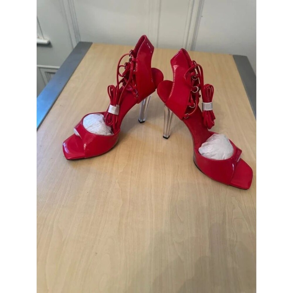 Patent leather leg strap Dancer shoes